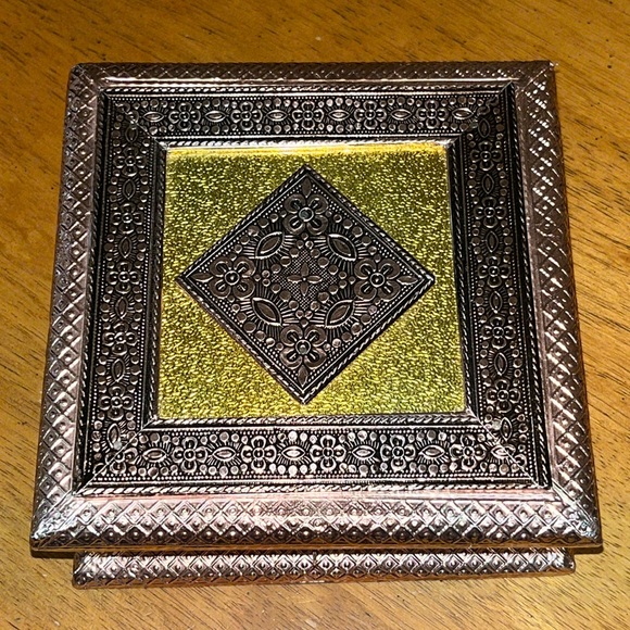 Other - Handmade Rose Gold Black Gold Silver Foil Jewelry Trinket Box